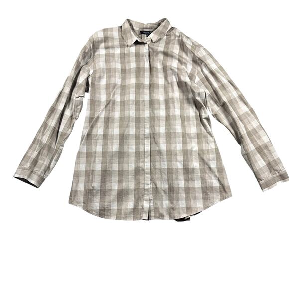 Lafayette 148 Plaid Cotton Shirt